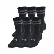 Skarpetki męskie - Skarpetki treningowe uniseks (6-pack) Under Armour UA Essential 6pk Crew - czarne - miniaturka - grafika 1