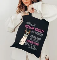 Torby i wózki na zakupy - czarna torba EKO z nadrukiem - miniaturka - grafika 1