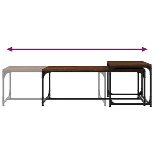 Lumarko Stoliki kawowe, 2 szt., brązowy dąb, materiał drewnopochodny - Ławy i stoliki kawowe - miniaturka - grafika 7