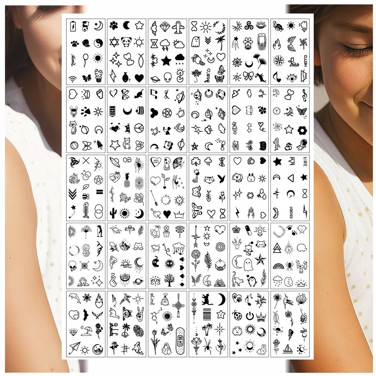 TATUAŻE ZMYWALNE DLA DZIECI CHŁOPCA I DZIEWCZYNKI MIX 30 WZORÓW