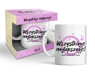 Kubki - Kubek Happy day pink urodzinowy w pudełku - Wszystkiego najlepszego - miniaturka - grafika 1