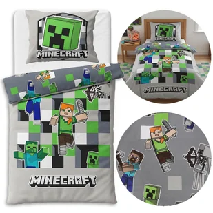 Minecraft Szara, DWUSTRONNA, bawełniana pościel dziecięca na zamek, 100% BAWEŁNA 140x200cm+70x90cm OEKO-TEX - Pościel dla dzieci Minecraft Szara, DWUSTRONNA, bawełniana pościel dziecięca na zamek, 100% BAWEŁNA 140x200cm+70x90cm OEKO-TEX - Pościel dla dzieci - miniaturka - grafika 1
