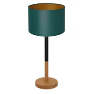 Lampy stojące - Luminex Table lamps 3827 lampa stołowa lampka 1x60W E27 czarny/zielony/naturalny/złoty - miniaturka - grafika 1