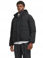 Kurtki męskie - JACK & JONES KURTKA MĘSKA ZIMOWA PIKOWANA Z KAPTUREM CZARNA S J7A - miniaturka - grafika 1