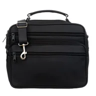 Torebki damskie - Torba Męska Skórzana 2 Komory Kaletnik Okowa Czarna - miniaturka - grafika 1