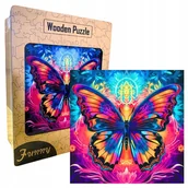 Puzzle - Drewniane Puzzle Edukacyjne A3 Kolorowy Motyl Dzieci Dorośli 240el DUŻE - miniaturka - grafika 1
