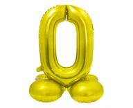 Balony i akcesoria - Godan Balon foliowy stojący cyfra 0 złota - 72 cm - 1 szt. CS-SZL0 - miniaturka - grafika 1