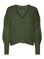 Swetry damskie - Bestseller A/S Damski VMLEA LS V-Neck Cuff Cardigan NOOS kardigan z dzianiny, Rifle Green, XXL, Rifle Green, XXL - miniaturka - grafika 1