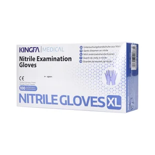 Kingfa Medical, Jednorazowe rękawiczki z nitrylu, Fioletowy, rozmiar Xl, 100 szt. - Rękawiczki jednorazowe - miniaturka - grafika 1