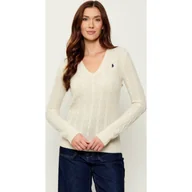 Swetry damskie - POLO RALPH LAUREN Wełniany sweter KIMBERLY Slim Fit z dodatkiem kaszmiru - miniaturka - grafika 1