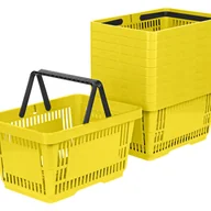 Torby i wózki na zakupy - Zestaw 10x Koszyk zakupowy do przechowywania 2 rączki 22L żółty KTD - miniaturka - grafika 1
