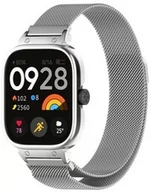 Akcesoria do smartwatchy - Etui z paskiem Bizon Strap + Case Watch Chain do Xiaomi Redmi Watch 4, srebrne - miniaturka - grafika 1