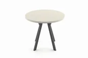 Ławy i stoliki kawowe - ST54 Mały stół okrągły rozkładany kaszmir nogi metalowe czarne - miniaturka - grafika 1