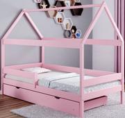 Łóżka - Różowe łóżko domek z szufladą Petit 4X 160x80 cm - miniaturka - grafika 1