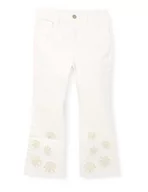 Spodnie i spodenki dla dziewczynek - Desigual Jeansy dziewczęce Estrella, biały, 13-14 Lata - miniaturka - grafika 1