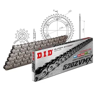 Zestaw łańcuchów DID stal 520ZVM-X / 110 bez końca do Suzuki DR-Z E S SM 400 ccm rok prod. 2005-2010 - Części motocyklowe - miniaturka - grafika 1
