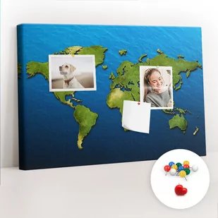 Szkolna Tablica korkowa 60x40 cm, Kolorowe Pinezki, wzór Mapa świata - Tablice i flipcharty - miniaturka - grafika 1