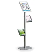 Systemy ekspozycyjne i znaki informacyjne - B2B Partner Stojak na ulotki z ramą zatrzaskową A3 + 2x A5 12522 - miniaturka - grafika 1