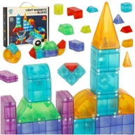 Klocki - MAGNETYCZNE ŚWIECĄCE KLOCKI  64 EL. - miniaturka - grafika 1