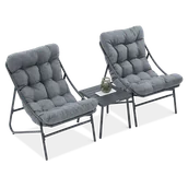 Meble ogrodowe - Zestaw Ogrodowy Casper 2+1 Dark Grey - Focus Garden - miniaturka - grafika 1