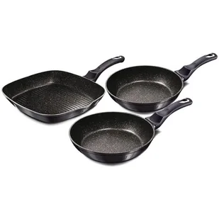 Berlinger Haus Lumarko Zestaw 3 patelni granitowych bh-6904 carbon pro BH-6904 - Zestawy garnków i patelni - miniaturka - grafika 1