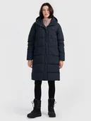 Kurtki damskie - 4F Płaszcz puchowy z wypełnieniem syntetycznym damski - czarny XXL - miniaturka - grafika 1