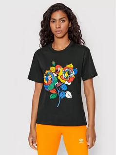 Koszulki i topy damskie - Adidas T-Shirt RICH MNISI HC4467 Czarny Regular Fit - grafika 1