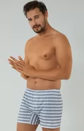 Majtki męskie - Bawełniane bokserki męski Bari, Kolor biało-szary, Rozmiar M, Italian Fashion - Intymna - miniaturka - grafika 1