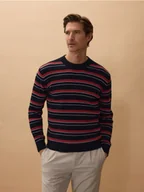 Swetry męskie - Reserved - Bawełniany sweter w paski - wielobarwny - miniaturka - grafika 1