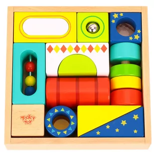 Tooky Toy TOOKY TOY Drewniane Edukacyjne Klocki Multifunkcyjne TL717 - Zabawki interaktywne dla dzieci - miniaturka - grafika 1