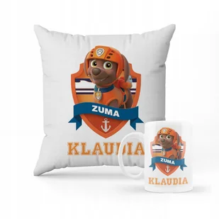 ZESTAW KUBEK + PODUSZKA PSI PATROL ZUMA + IMIĘ - Gadżety dla niej i dla niego - miniaturka - grafika 1