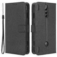 Etui i futerały do telefonów - Dla ZTE nubia Red Magic 8 Pro+ 5G / Red Magic 8 Pro 5G Diamond Texture PU Leather Stand Cover Shell Flip Wallet Etui na telefon Czarny - miniaturka - grafika 1