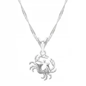 Łańcuszki - Łańcuszek srebrny naszyjnik 925 Krab Skorupiak - miniaturka - grafika 1
