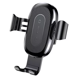 Baseus Wireless Charger Gravity uchwyt samochodowy na kratkę wentylacyjną + bezprzewodowa ładowarka Qi czarny  (WXYL-01) - Ładowarki do telefonów - miniaturka - grafika 1