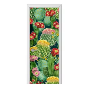 Naklejka na drzwi HOMEPRINT Kwitnące kaktusy 75x205 cm - Naklejki na ścianę - miniaturka - grafika 1