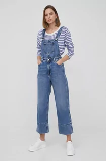 Spodnie damskie - Pepe Jeans ogrodniczki jeansowe SHAY ADAPT damskie - grafika 1