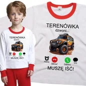 Piżamy dla dziewczynek - Piżama dziecięca Muszę Iść Terenówka Dzwoni Samochód Auto Terenowe 98/104 - VoloDonum - miniaturka - grafika 1