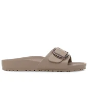 Klapki i japonki damskie - Klapki damskie Birkenstock Madrid Big Buckle 1030479 - szare - miniaturka - grafika 1
