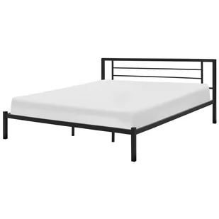 Beliani Metalowe czarne łóżko ze stelażem 180 x 200 cm CUSSET - Łóżka - miniaturka - grafika 1