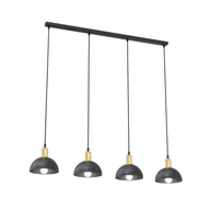 Lampy sufitowe - Moto lampa wisząca 4xE14 czarna/złota 1386/4 - miniaturka - grafika 1