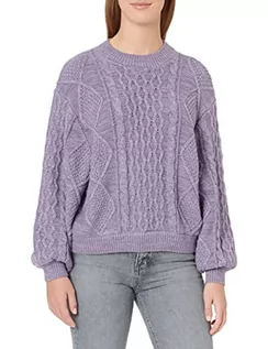 Swetry damskie - Wrangler Damski sweter z długim rękawem i krótkim rękawem z motywem balonowym, fioletowy, rozmiar X-Small - grafika 1