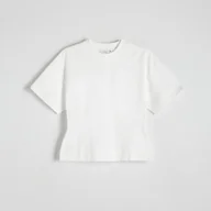 Koszulki i topy damskie - Reserved - Taliowany t-shirt - Biały - miniaturka - grafika 1