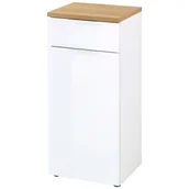 Wieszaki i stojaki - Germania szafka pod umywalkę WB 2752-513 GW-Pescara w kolorze białym/imitacja dębu Navarra, ze szklanymi frontami, 70 x 58 x 34 cm (szer./wys./głęb.) - miniaturka - grafika 1