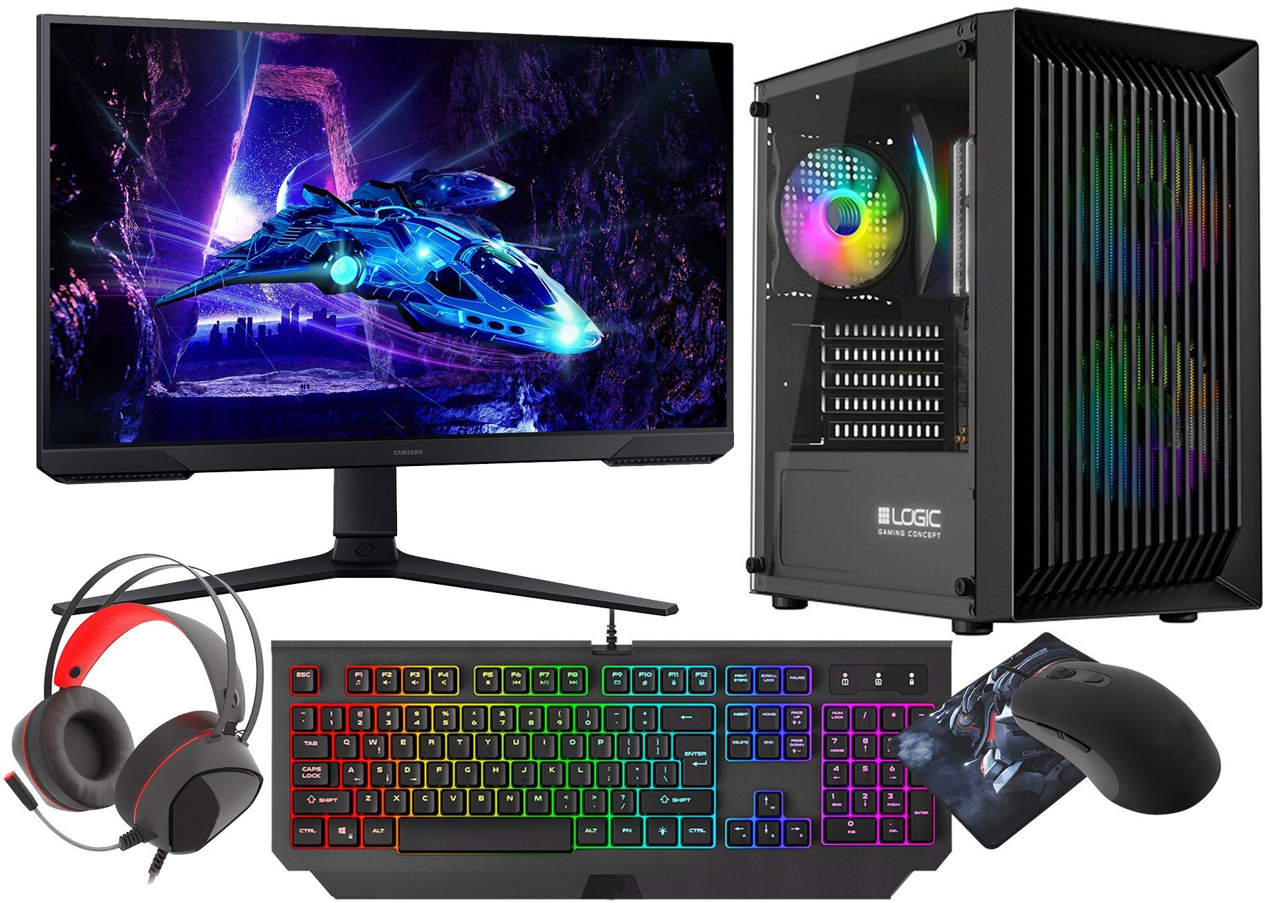 Gaming Set Ryzen 7 5700G 32GB RX VEGA SSD 1TB WiFi Win 11 LCD 24