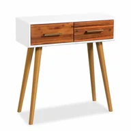 Konsole i sekretarzyki - vidaXL Stolik konsola z drewna akacjowego 70x30x75cm - miniaturka - grafika 1