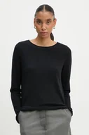 Swetry damskie - Marc O'Polo sweter wełniany damski kolor czarny lekki M09511860479 - miniaturka - grafika 1