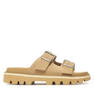 Klapki i japonki damskie - Klapki Tommy Jeans Tjw Double Strap Sandal Suede EN0EN02797 Brązowy - miniaturka - grafika 1