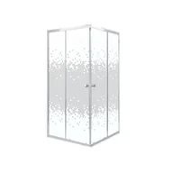 Kabiny prysznicowe - Kabina prysznicowa kwadratowa Pixel SQ WHITE 90 biała kratka Kerra - miniaturka - grafika 1
