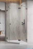 Kabiny prysznicowe - Radaway Essenza Pro Brushed GunMetal Ptj kabina pięciokątna 90x90 prawa szczotkowany grafit 10100000-92-01R/10100200-01-01 - miniaturka - grafika 1