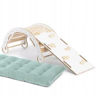 Skoczki dla dzieci - 3w1 Bujak Montessori Drewniany Zestaw Zjeżdżalnia Poducha Prezent Na Roczek - miniaturka - grafika 1